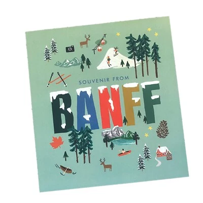 RIFLE PAPER CO. Art Print - Greetings From Around World | BANFF - 12" x 11" - Image 1 of 2