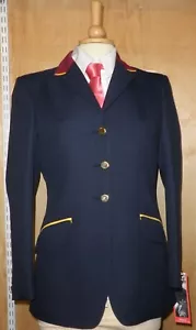 Chaqueta de Espectáculo Callejero Marino Damas Mears con Cuello de Terciopelo Rojo + Borde Dorado - Imagen 1 de 4