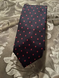 Vintage CHRISTIAN DIOR Cravates Pink Polka Dot All Silk Men's Neck Tie Designer - Picture 1 of 7