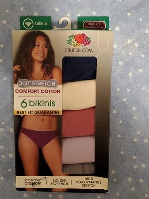 5 pares de bikinis de algodón elástico FOTL 360 talla 7/L paquete abierto envío gratuito WP228 Foto 1 de 2