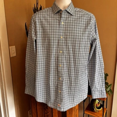 NUEVO CON ETIQUETAS Camisa Vineyard Vines Para Hombre M Jake Azul A Cuadros Abotonada Calce Clásico Cooper Foto 1 de 4