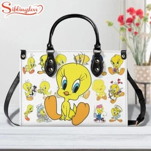 Personalized Cute Tweety Bird Leather Handbag, Cute Tweety Bird Woman Handbag, - Picture 1 of 1