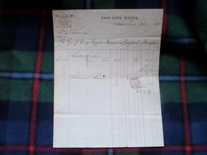 CWMAVON TAIBACH ABERAVON COPPER MINES NEATH WELSH GLAMORGAN COAL IRON 1878 MEMO - Picture 1 of 12