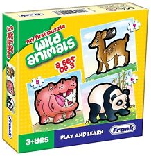 Wild Animals Puzzle (Deer, Hippopotamus, and Panda) For 3years Old & Above Kids