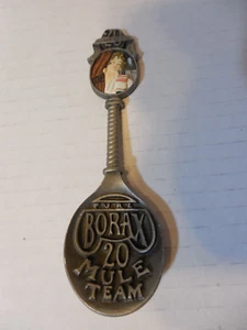 Borax Franklin Mint Collectible Pewter Spoon Vintage. 20 Mule Team - Picture 1 of 4