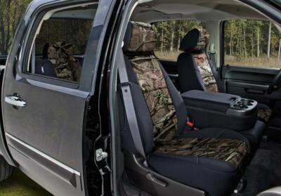 Fundas de asiento delanteras y traseras Coverking Mossy Oak Infinity camufladas para Ford F150 Foto 1 de 4