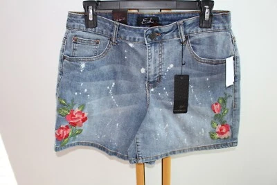 Earl Jeans Jean Size 10 NEW NWT  Blue Women's Floral Shorts Flowers  - Image 1 of 2