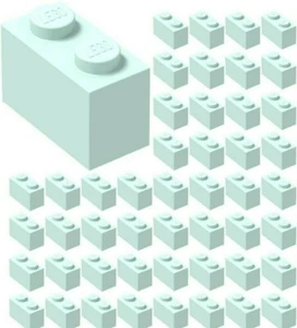 ☀️Lego x50 LIGHT AQUA 1x2 Bricks building Part Pieces Bulk Lot #3004 Blue sea  - Picture 1 of 2