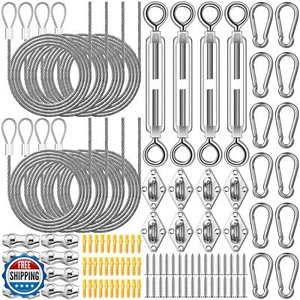 MorningRo 104 Pcs Sun Shade Sail Hardware Kit Sails Installation Kits 304 Sta - Picture 1 of 5