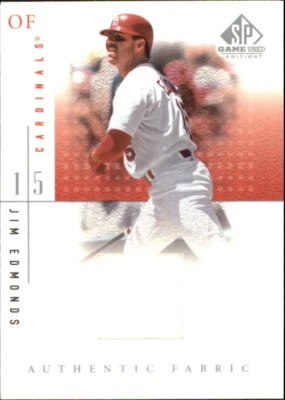 A2123- 2001 SP Game Used Edition Authentic Fabric #JE Jim Edmonds DP Jersey - Image 1 of 2