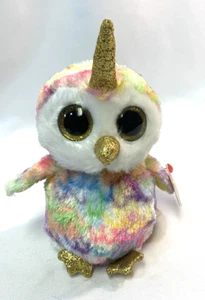 TY Beanie Boos - ENCHANTED the Unicorn Owl (6 inch) Stuffed Plush Animal Tag - Picture 1 of 6