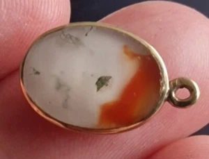 Schöner Vintage David Scott Walker Moosachat & Perlmutt 18mm 1,45g - Bild 1 von 7