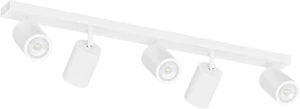 Faretti Da Soffitto Orientabili Bianco, Con 5 Attacco GU10, Plafoniera 5 Luci In - Foto 1 di 12