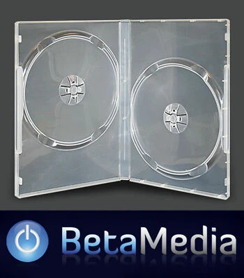 100 x Double Clear 7mm Slim Quality CD DVD Cover Cases - Slimline Spine DVD case - Image 1 of 2