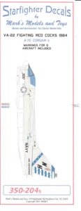SFD350204 1:350 Starfighter Decals - A-7E Corsair II VA-22 Fighting Red Cocks - Picture 1 of 2