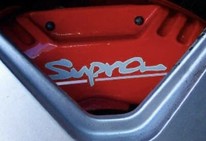 Supra Brake Calipers HIGH TEMP Decals Sticker Set of 4 Decals (Silver) - Picture 1 of 1