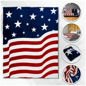 USA Blanket Soft Plush Blanket 50x60in America Blanket Star Spangled USA Blanket - Picture 1 of 9