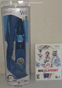 Wii NHL Slapshot Hockey Stick accessory SEALED/new BLUE_ + EA Sports game - RARE - Picture 1 of 4