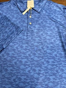 Peter Millar Herren Gr. L Fisch Haie Print Performance Polo ohne Logo Neu mit Etikett - Bild 1 von 9