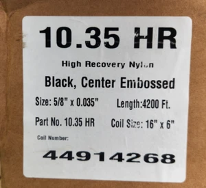 10.35 HR 5/8" x 4200' Ft  x .035"; Coil Size 16"x6" High Recovery Nylon, Black - Picture 1 of 1