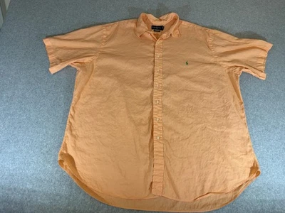 Ralph Lauren Shirt Men 3XL Tall Orange Classic Fit Linen Cotton Button Polo 3XLT - Image 1 of 4