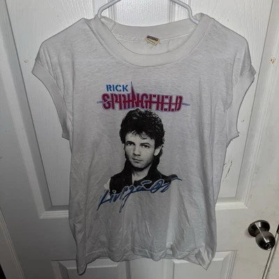 Camiseta sin mangas vintage 1983 Rick Springfield Living In Oz Tour hombre grande Foto 1 de 3
