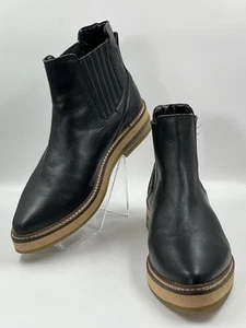 Roolee Prince Stiefel Plateau Knöchel Chelsea spitz Krepp schwarz Leder Größe 9M - Bild 1 von 14
