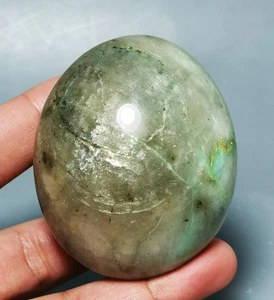 Increíble Piedra Lunar Verde Orbicular Roca Cristal Palma Reiki Sanación - Imagen 1 de 11