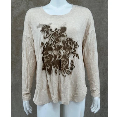 Camiseta Cabi Top Mujer Pequeña Flor Beige Aerógrafo Floral Elastizada De Gran Tamaño 4365 Foto 1 de 4