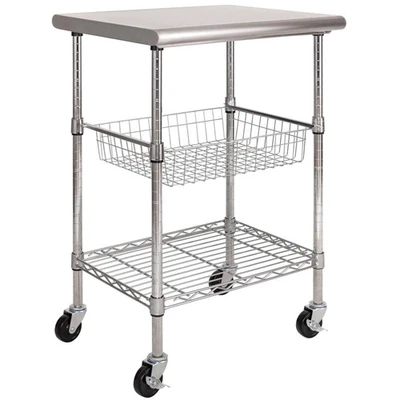 Versátil carro utilitario superior de acero inoxidable - 36" de alto, mejor para cocina y garaje Foto 1 de 4