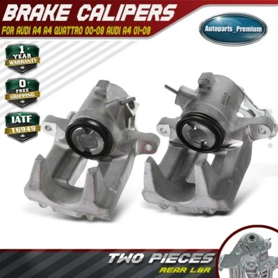 Pair Rear Disc Brake Calipers without Bracket for Audi A4 A4 Quattro 2002-2006 - Image 1 of 4