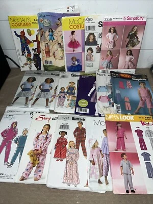 Lot 16 Children Sewing Patterns Dresses Coats Pajamas Sz 2-8 NEW UNCUT Costumes - Image 1 of 4