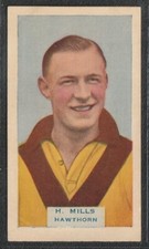 BDV - VFL Footballers 1933 - Series 75 No.75 H.Mills - Hawthorn.
