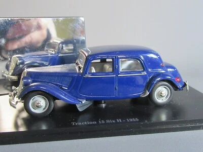 A595 ATLAS 13 CITROËN 15 SIX H 1955 BLU SAGA DELLE TRAZIONI 1:43 + BASE - Immagine 1 di 4