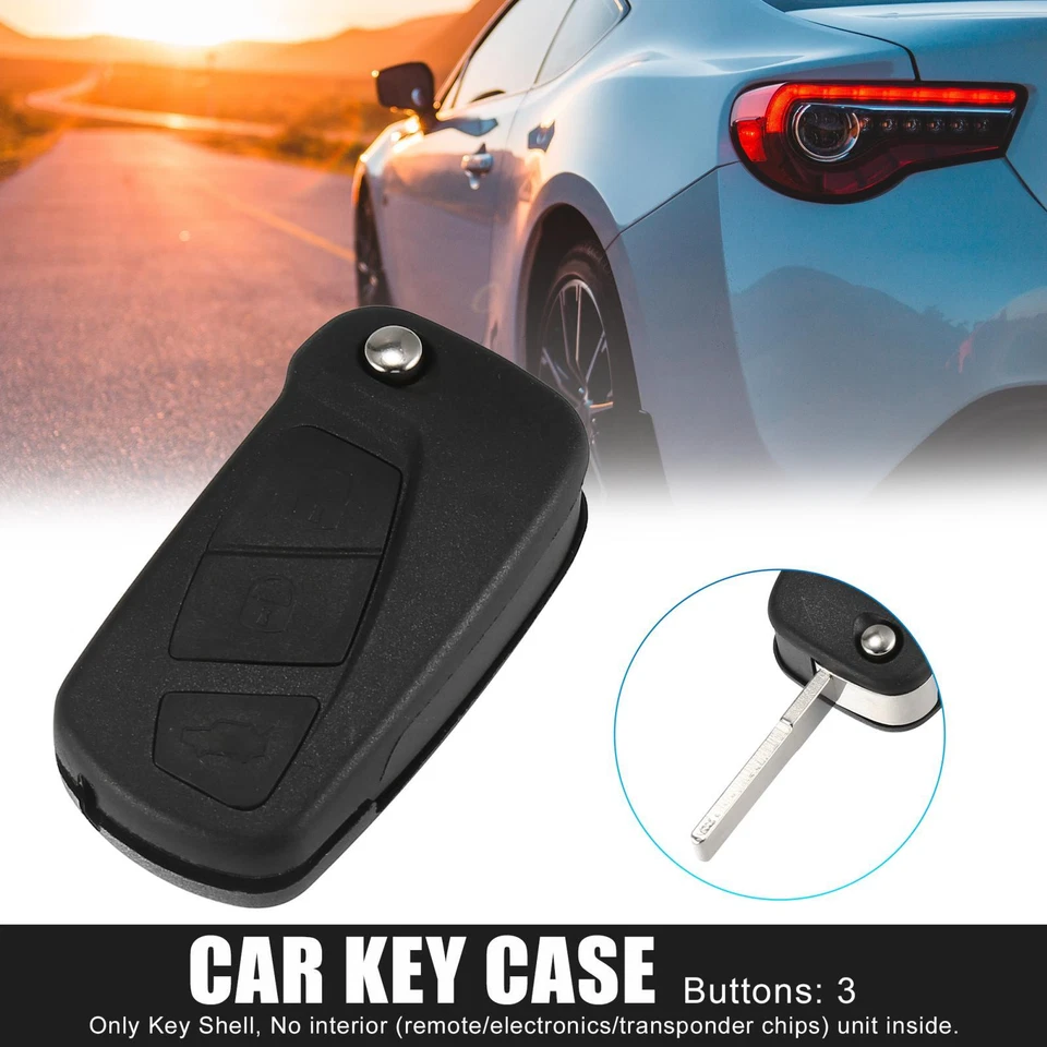3 Key Buttons Remote Control Car Fob Key Case Shell Black for Ford Ka 2008-2016 - Image 1 of 4
