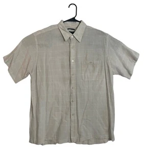 Marc Edwards Washable Linen Shirt Men XL Square Short Sleeve Button Up Ivory - Picture 1 of 6