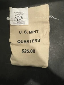 2007 D Wyoming State Quarter Original Mint Sewn Bag 100 coins - Picture 1 of 1