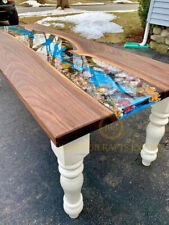 New Custom Order Blue Epoxy Dining coffee Table Tops walnut Table Home Decor