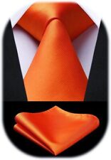 HISDERN Mens Ties Handkerchief Solid Color Ties for Men Necktie with Pocket Squa