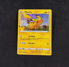 Pokemon TCG Cards Pikachu SWSH039 25th Anniversary Stamped Sequin Holo NM
