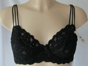 Daniel Axel Black Lace Underwired Bra with no padding Semi Sheer Lingerie Womens - Picture 1 of 3