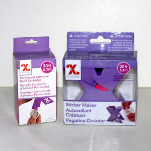 lot Xyron Purple Sticker Maker + 20 ft refill cartridge NEW crafts tool