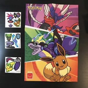 2024 McDonald’s Pokémon Happy Meal Poster And Stickers - Picture 1 of 5