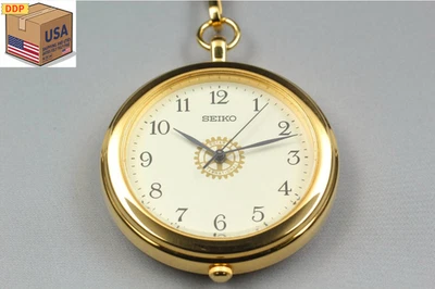 [NEAR MINT] SEIKO 7N01-9A00 Pocket Watch 38mm Gold White Dial Quartz JAPAN - Image 1 of 4