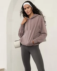 Athleta Seasoft Bubble Hem Hoodie Womens S Purple Sweatshirt Soft Pockets Hooded - Picture 1 of 4