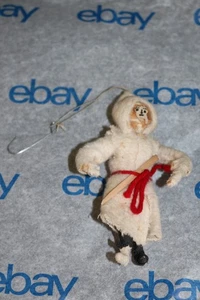 Antique early Germany spun cotton warrior Christmas ornament 4-1/2" tall RARE - Picture 1 of 5