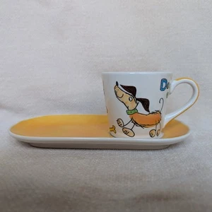 Whittard of Chelsea Childs Cup & Plate Set Dog & Bone Handpainted - Picture 1 of 14