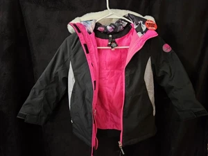 Gerry Jacket Girls Medium 10/12 Pink Hooded w/ Liner Parka Youth Ski Winter Coat - Picture 1 of 6