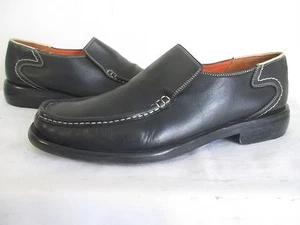 OLIVER SWEENEY ‘SIOUX’ MEN’S BLACK LEATHER LOAFER SHOES SIZE 10 MADE IN ITALY - Picture 1 of 7