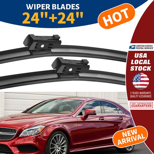 Windshield Wiper Blades Set of 24"&24" L/R For MercedesBenz E350 2015